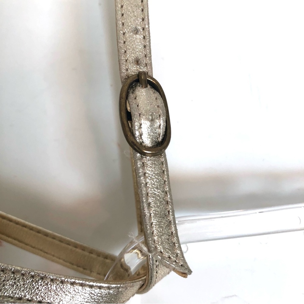 J CREW Metallic Gold Leather Espadrille Wedge Sandals - Picture 11 of 11